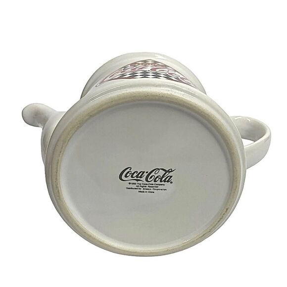 Coca-Cola TeaPot Tea Pot Red and White Ceramic Gibson 1995 Vintage - Picture 5 of 5